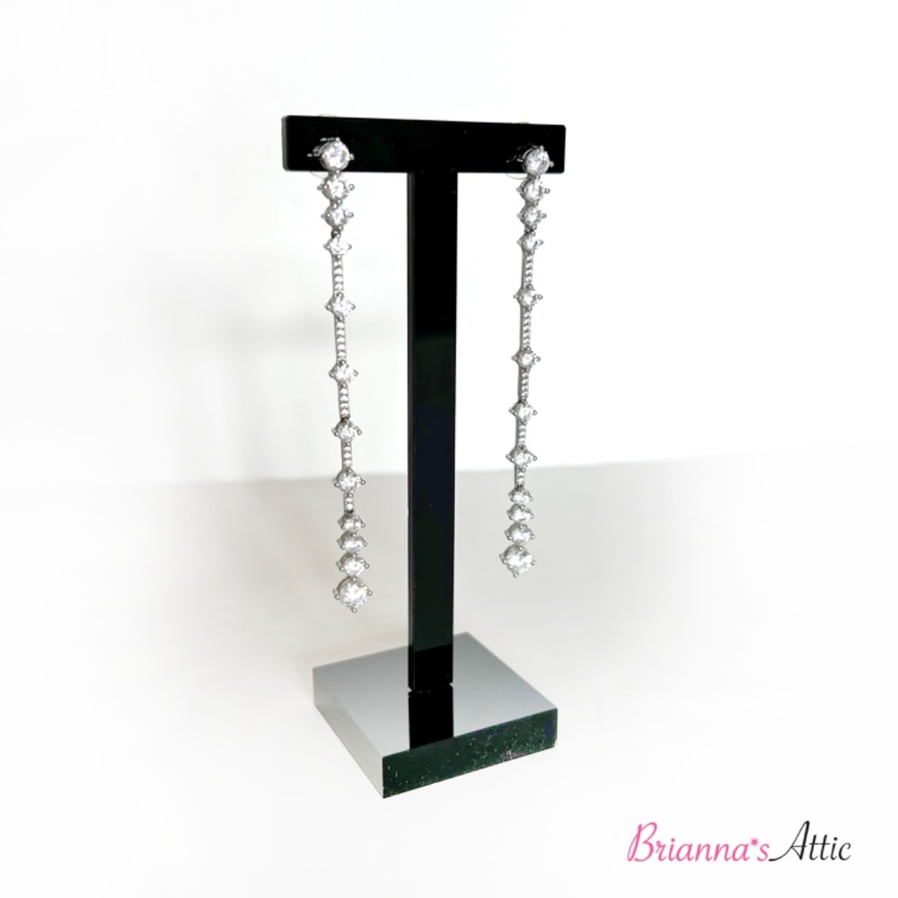 Novecento25 pendant earrings with cubic zirconia 92.5% Sterling Silver